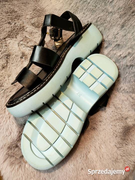 Czarne sandały damskie nieużywane 37 Sandały i klapki Warszawa