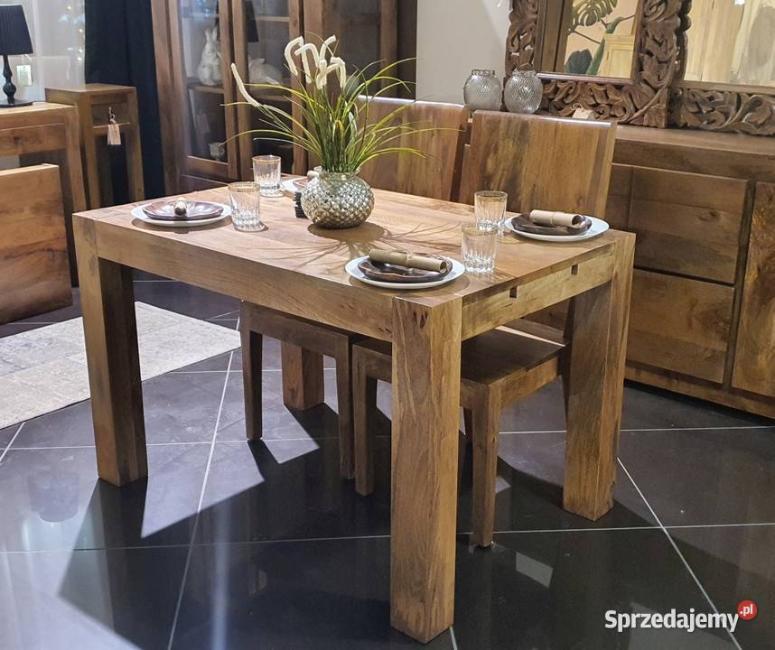 Drewniany stół rozkładany 120x80 cm