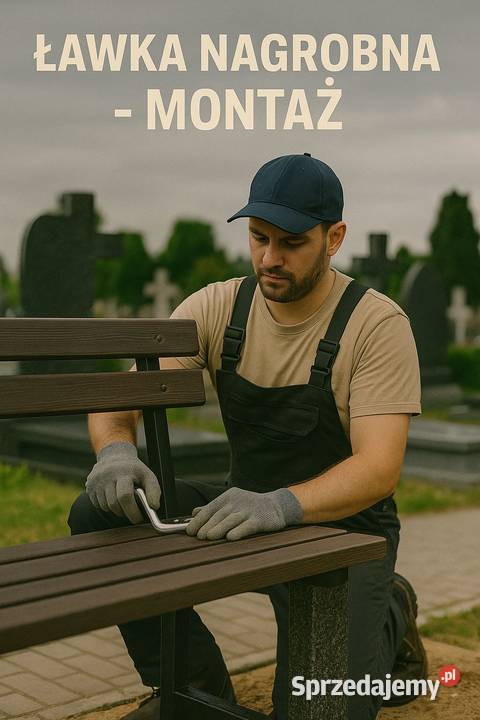 Montaż ławeczek nagrobnych na cmentarzu grobie dolnośląskie Wrocław
