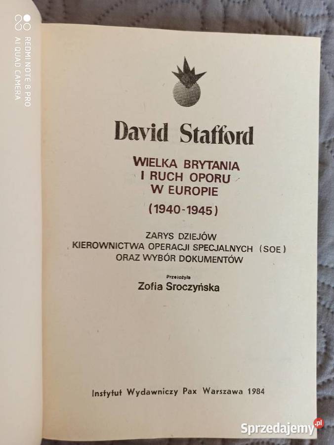 WIELKA BRYTANIA I RUCH OPORU W EUROPIE 19401945 Warszawa sprzedam