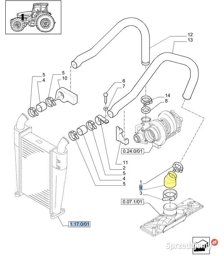 Przewód chłodnicy CNH Case Holland Steyr New Holland Białystok sprzedam