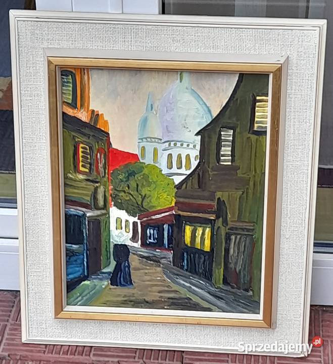 Paryż Sacre Coeur piękny obraz olejny mazowieckie Iłża