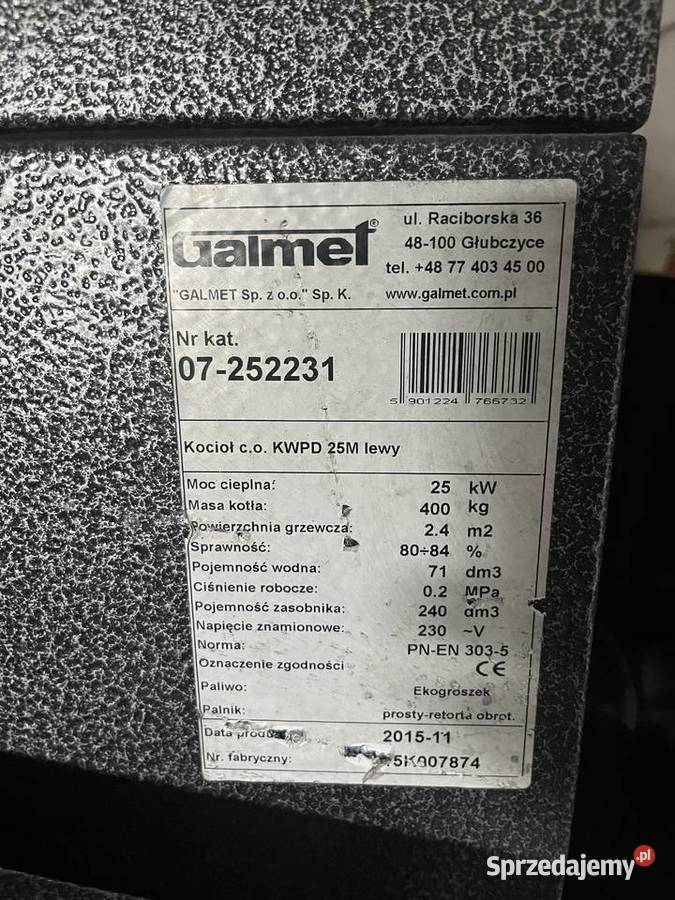 Piec na ekogroszek Galmet Solec Kujawski sprzedam