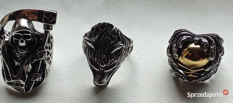 Pierścienie mężczyzn jeżdżących motorem Prusim sprzedam