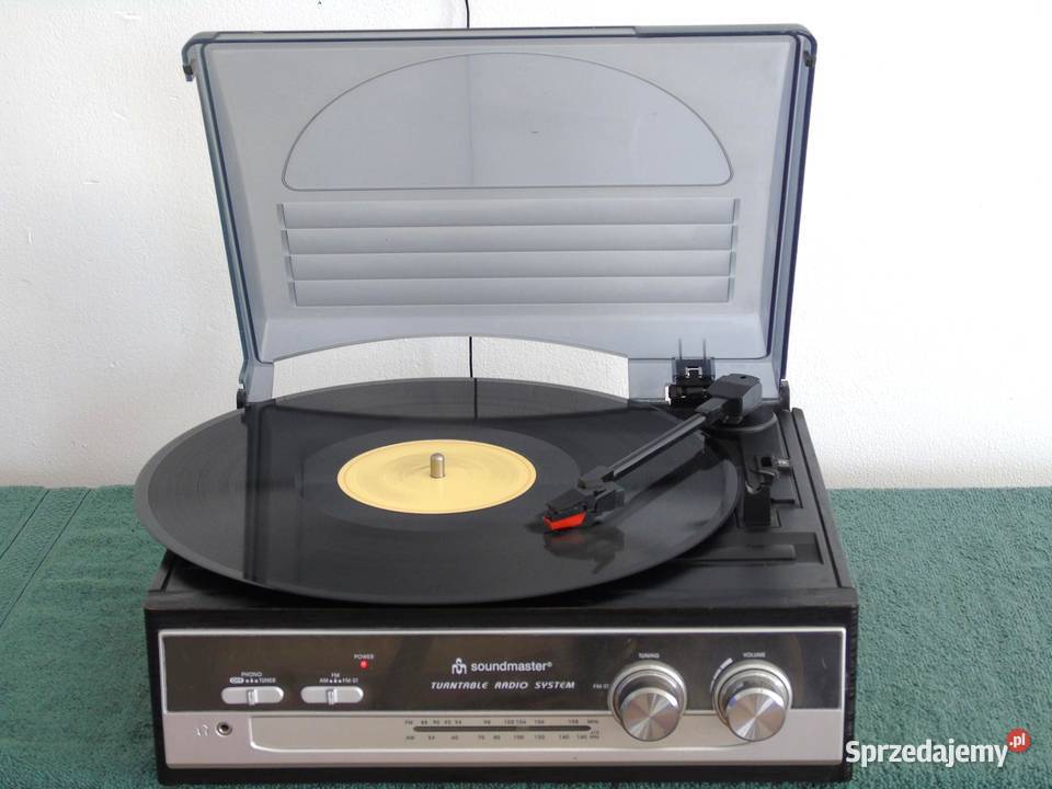 Gramofon stereo z radiem głośniki sprawny