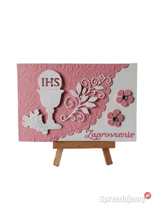 ZAPROSZENIA KOMUNIA DZIEWCZYNKA KIELICH Z