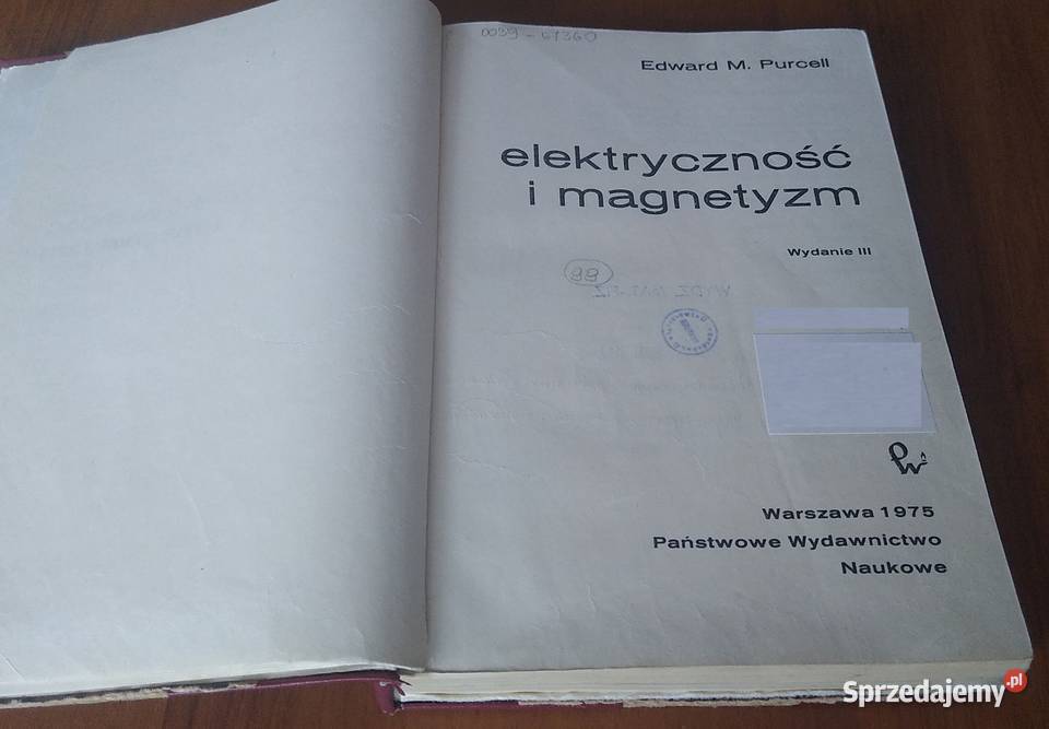 Elektryczność i magnetyzm Edward M Purcell twarda pomorskie Gdańsk