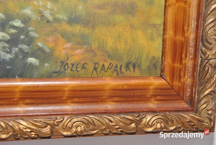 Józef Rapacki Pejzaż Polski Wiejskie Chaty Domy Obrazki i obrazy Kraków sprzedam