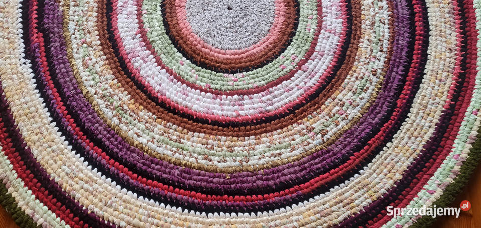 Dywan okrągły średnica 136 rękodzieło zero waste Łódź
