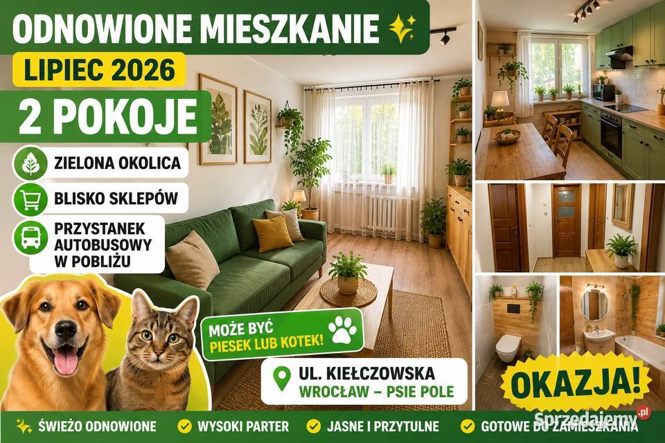 2pok 42met Kiełczowskiej PIWNICAPARKING Wrocław 42m2