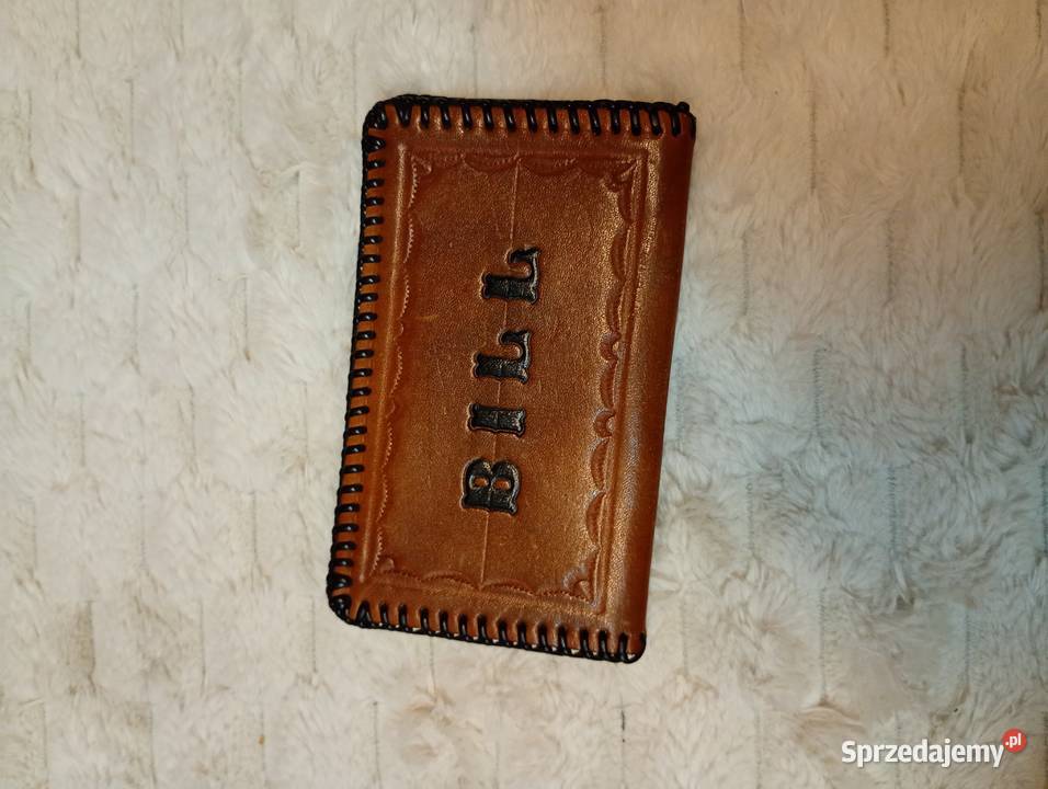 Real LeatherBrązowy Skórzany portfel z Londynu