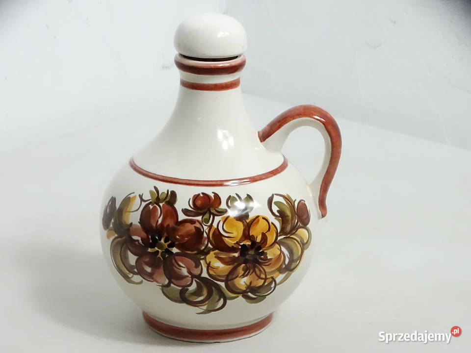 Vintage Ceramiczny Dzbanek Karafka Ręcznie Dzbanki, karafki i mleczniki lubelskie Biłgoraj