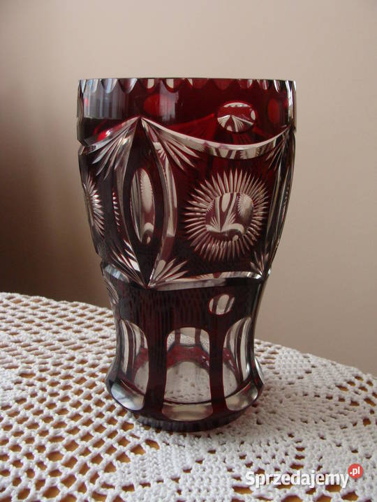 Wazon szkło warstwowe szlifowane Porcelana i szkło podkarpackie