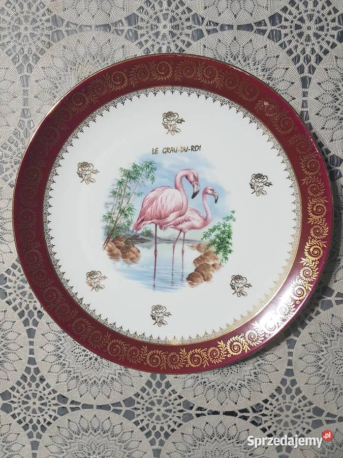 Talerz Flamingi Porcelana francuska Limoges Wola Podłężna
