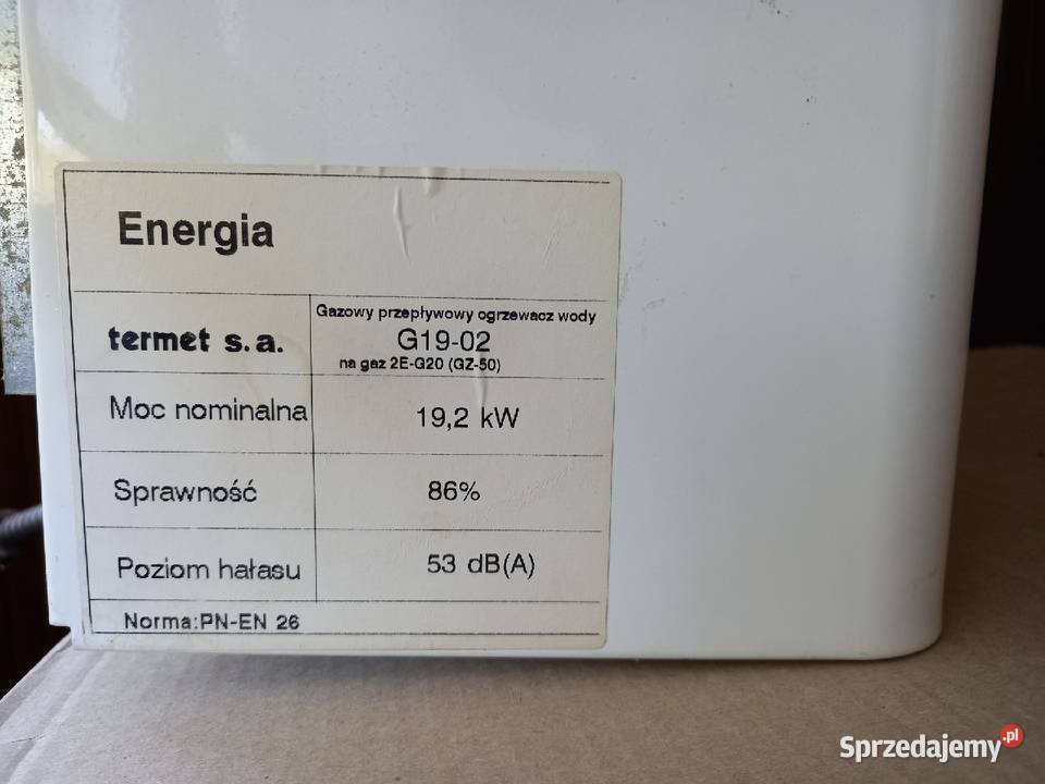 Gazowy przepływowy ogrzewacz wody G1902