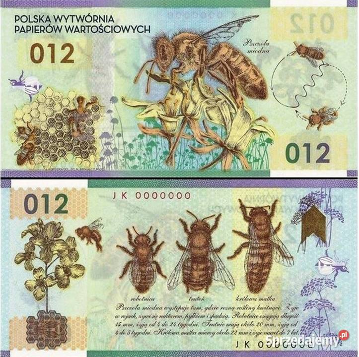 Pszczoła Miodna 012 Banknot PWPW Polimer UNC śląskie Sosnowiec sprzedam
