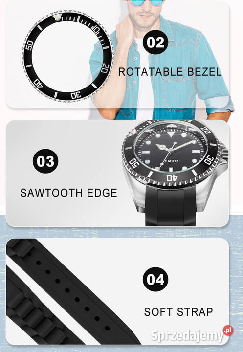 Zegarek męski sportowy kwarcowy z mechanizmem Gorzów Wielkopolski