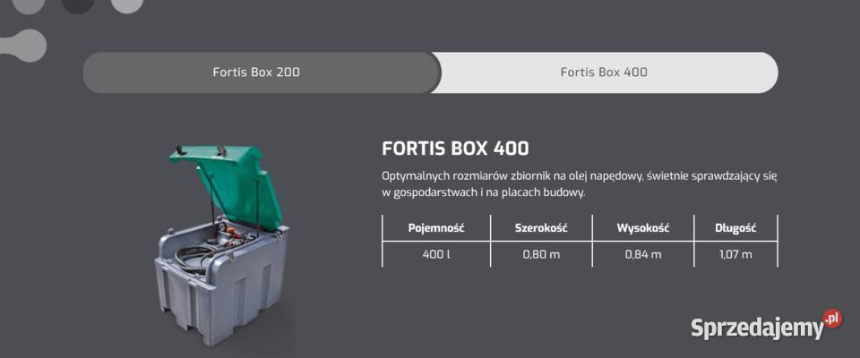 Zbiorniki do przewozu oleju Fortis Box 400 L śląskie Bieńkowice