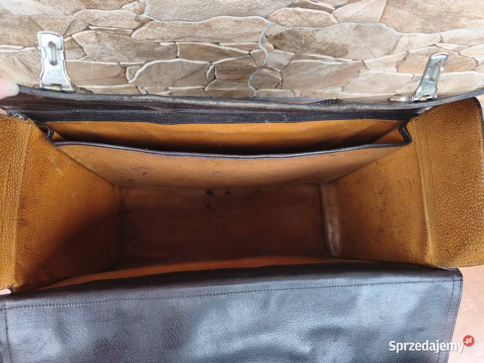 Torba podróżna skórzana VINTAGE Retro PRL Z Szczyrk