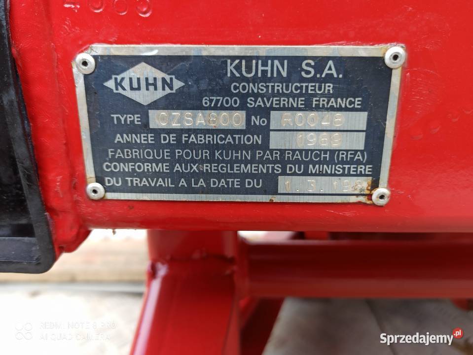 Rozsiewacz KUHN ZSA 800 renowacji Maszyny rolnicze Paprotnia