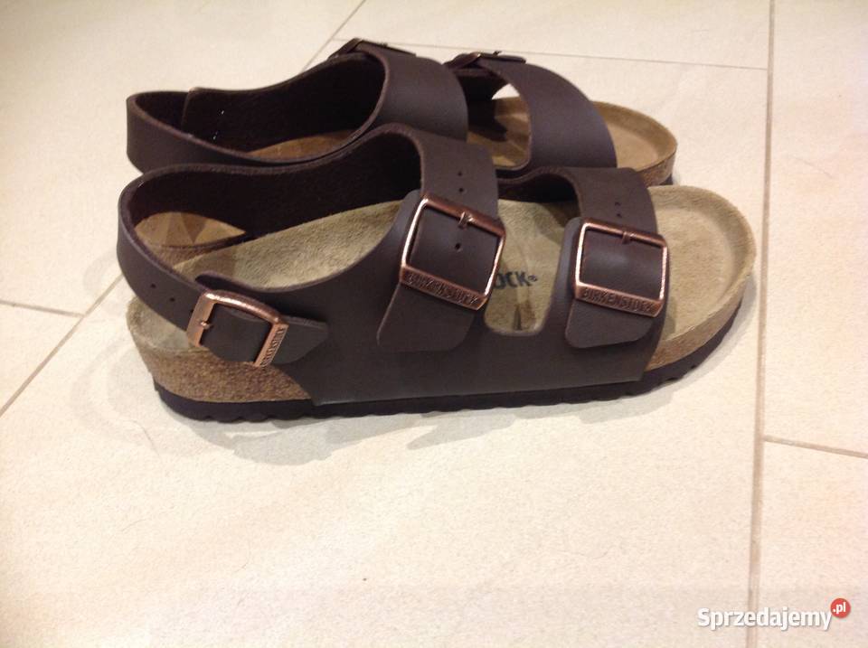 Brązowe Sandały Męskie BIRKENSTOCK 39 skórzane Sandały i klapki Nowa Sól
