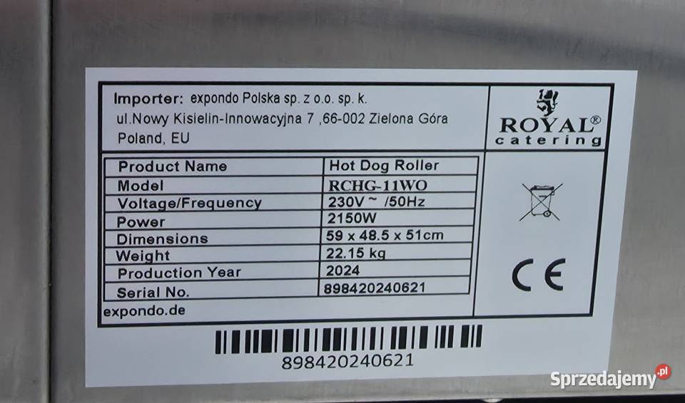 Roller do parówek z szufladą grzewczą 44262 Warszawa