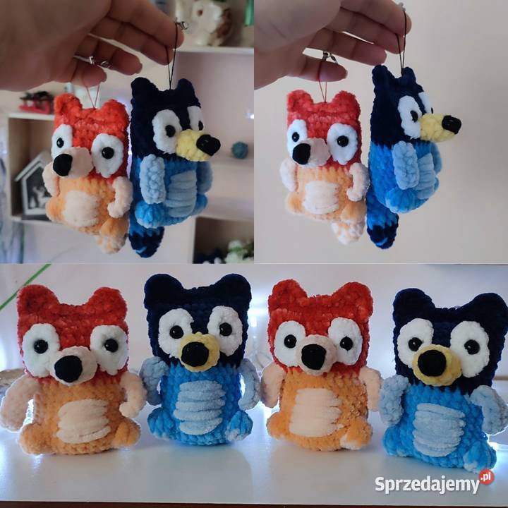 Szydełkowe Bluey i Red Heeler brelok do kluczy Maskotki Kraków