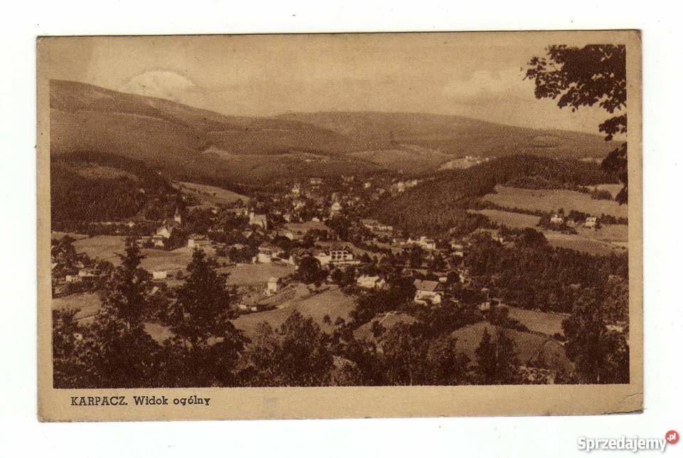 KARPACZ WIDOK OGÓLNY POCZTÓWKA SEPIA