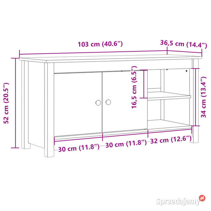 Szafka pod TV miodowy brąz 103x365x52 drewno mazowieckie Warszawa sprzedam