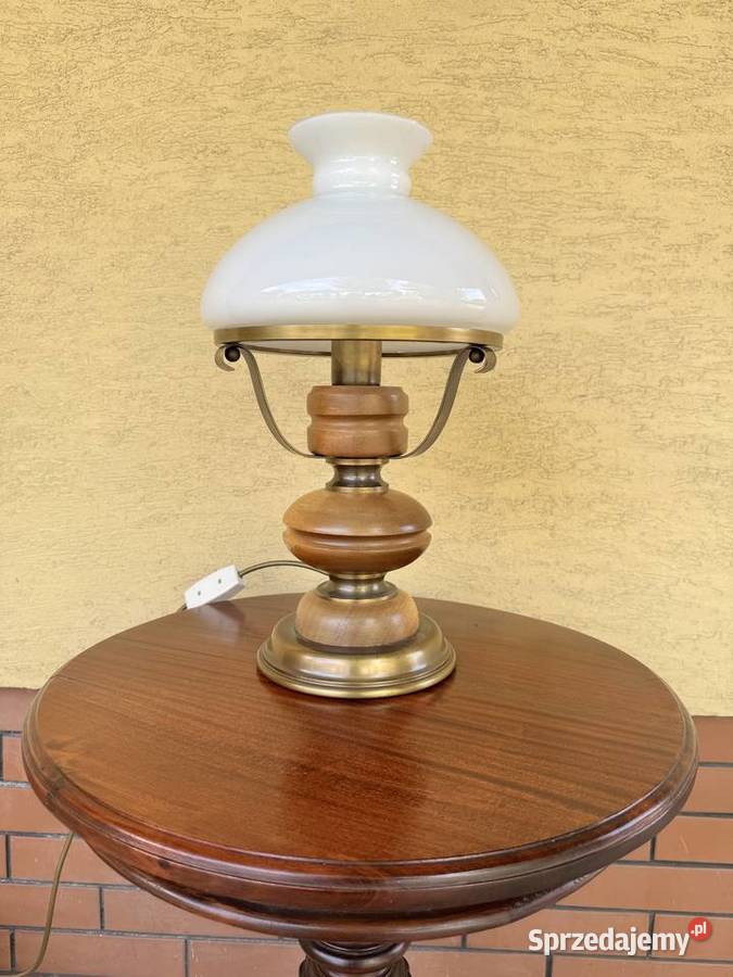 Lampka stołowa szafkowa stylowa szklany klosz Garwolin