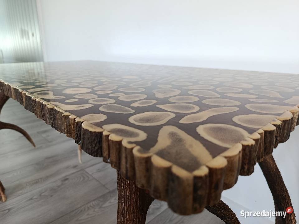 Duży Stół Myśliwski z Poroża Jelenia kujawsko-pomorskie Brodnica