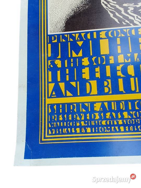 Stary plakat koncertowy Jimi Hendrix John Van Cieszyn
