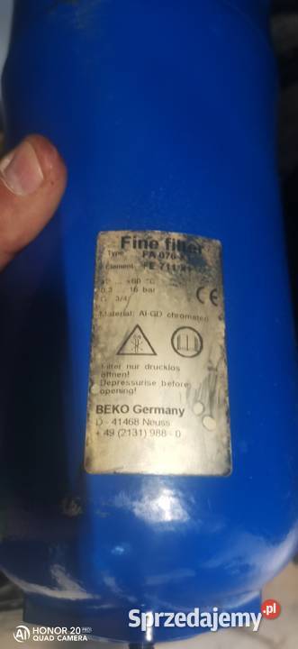 Filtr dokładny firmy BECO sprzedam