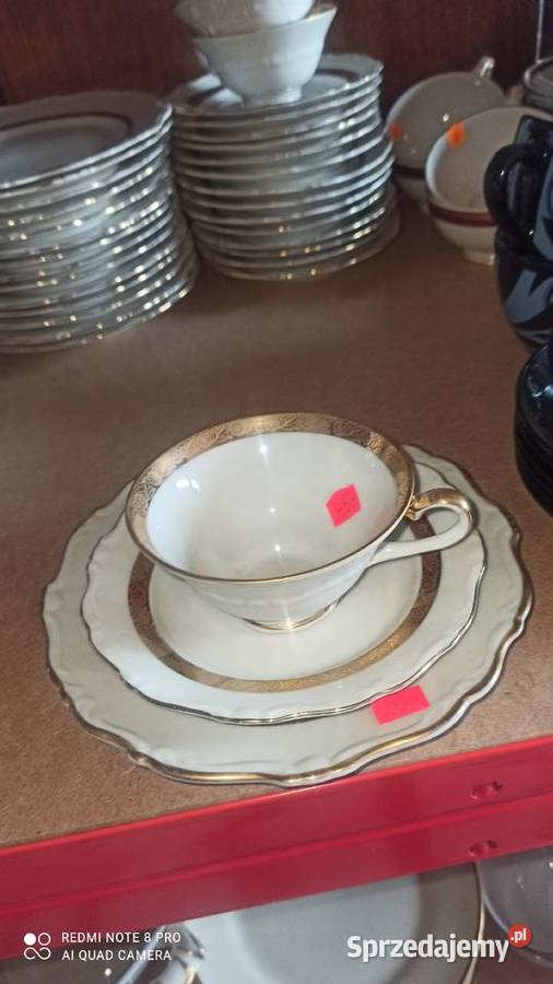 Filiżanka z talerzykiem deserowym K P Karskrona Gdańsk