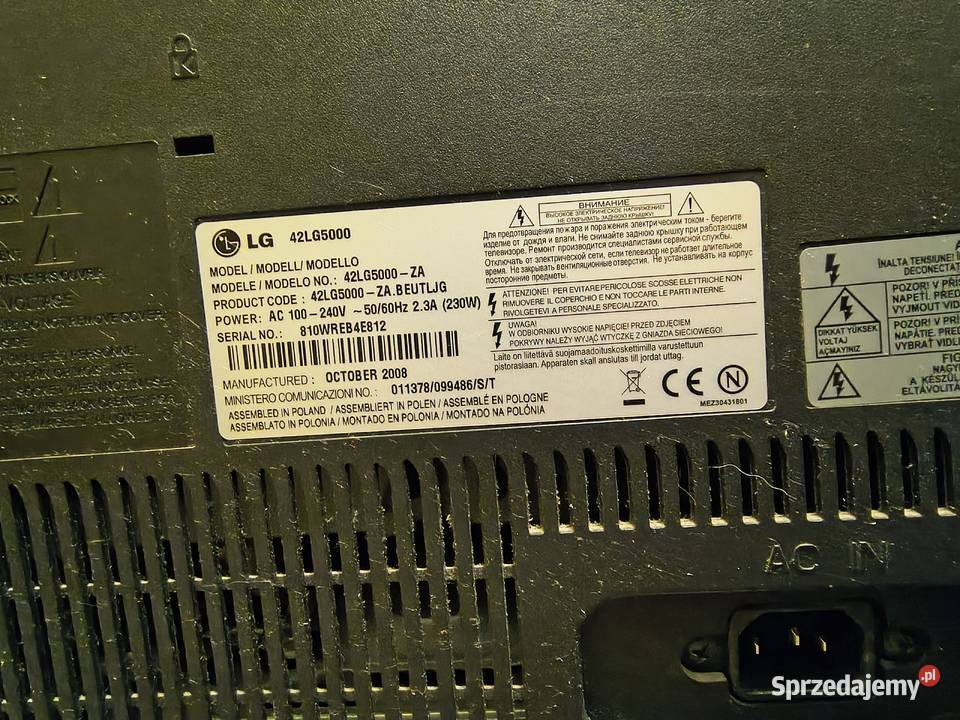 Telewizor LG 42 cale uszkodzony łódzkie Łódź sprzedam