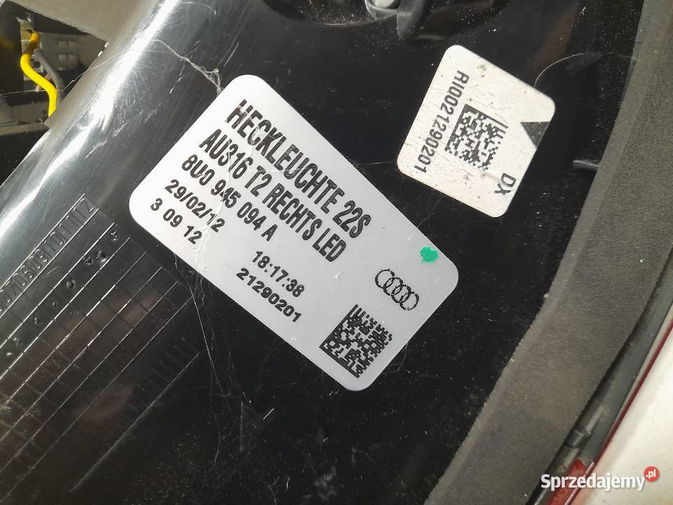 AUDI Q3 LAMPA TYLNA PRAWA LED 8U0945094A zachodniopomorskie Goleniów