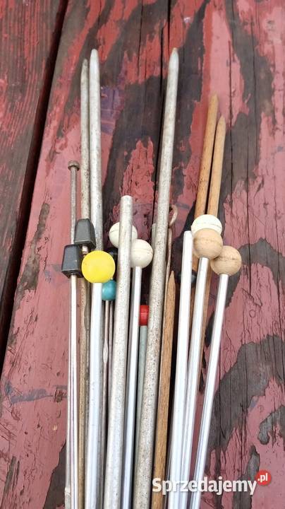 igły druty do robienia swetrów z prl Wałbrzych