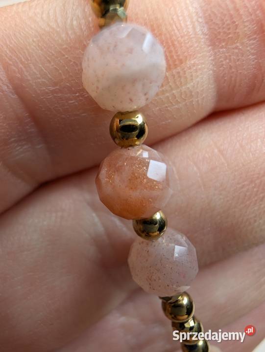 Bransoletka różaniec kamień słoneczny krzyżyk Kraków