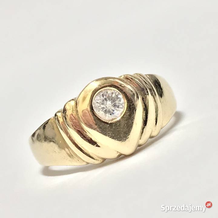 Złoty PIERŚCIONEK 14K cudny KAMIEŃ KRÓLEWNY 15 Warszawa