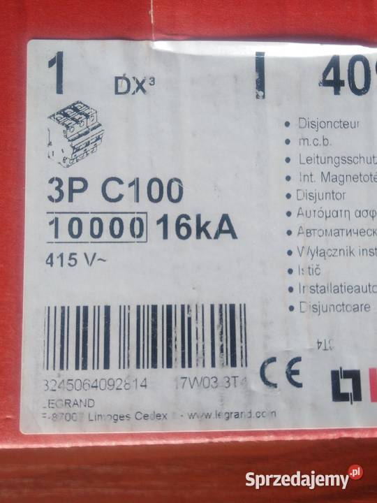 Wyłącznik nadprądowy 3P C 100A 1016kA AC S313 Piekoszów
