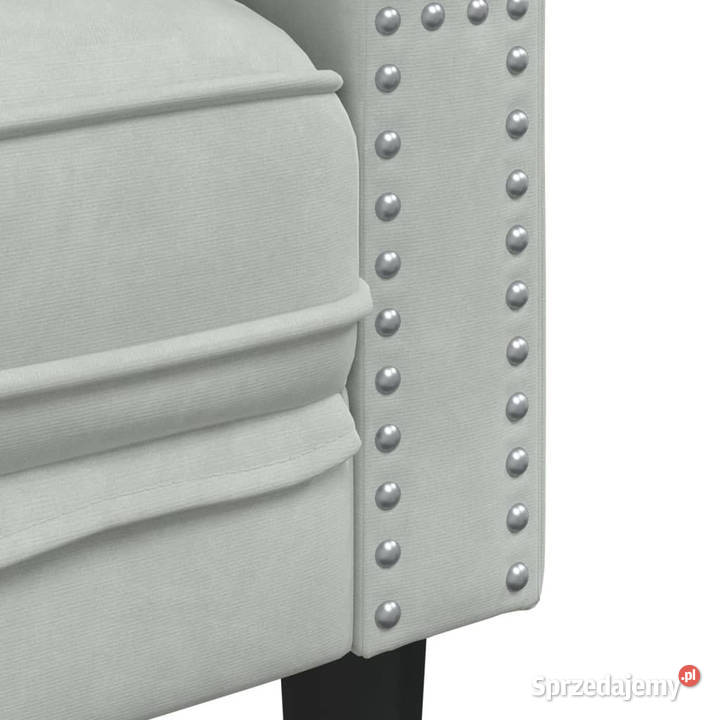 2cz wypoczynek Chesterfield z wałkami jasnoszary sprzedam
