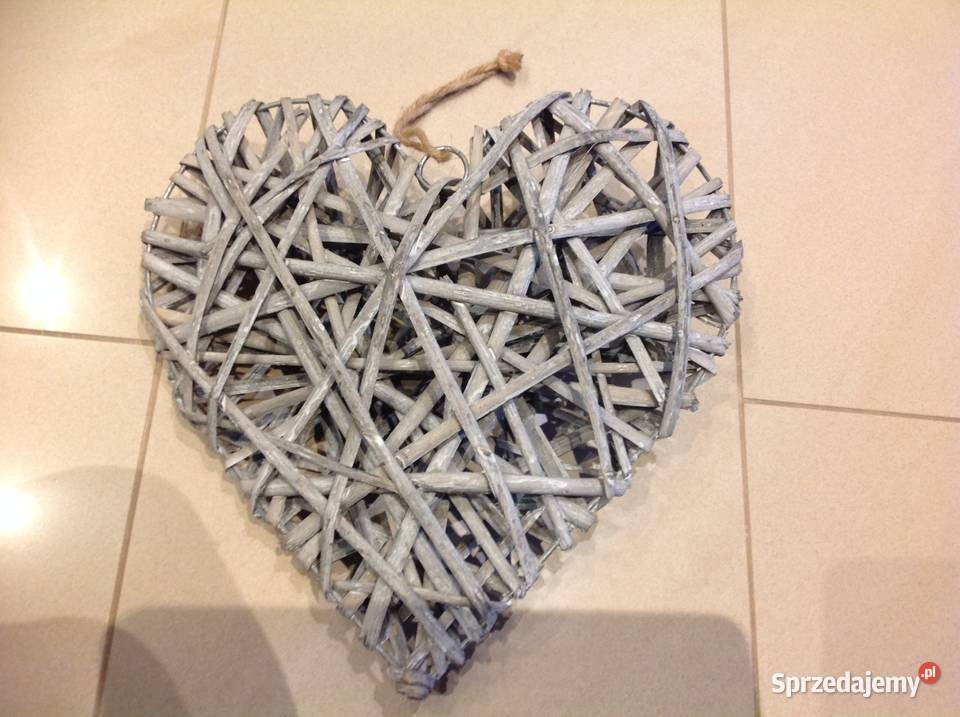 Serce Wiklinowe Szare do Zawieszenia 30x29 lubuskie Nowa Sól