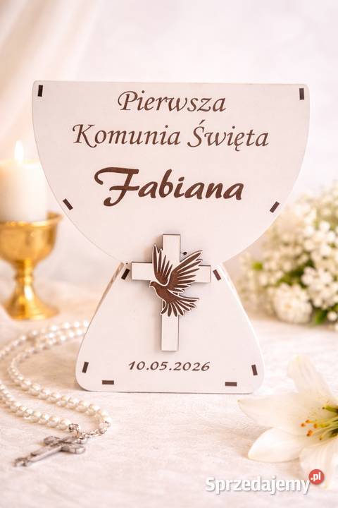 Biały Personalizowany kielich komunijny XL 25