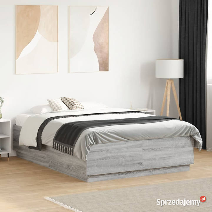 Rama łóżka z LED szary dąb sonoma 120x190 mazowieckie Warszawa sprzedam