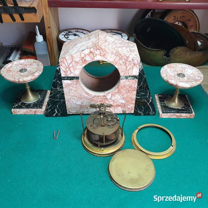 Sprawny zegar ARTDECO z przystawkamibrak dzwonka