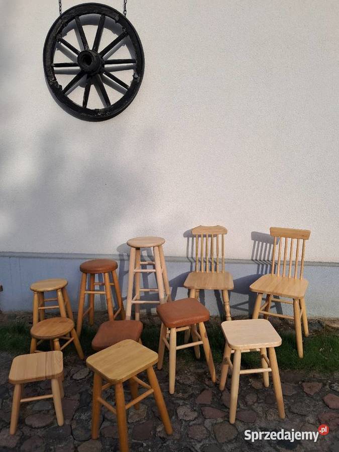 TABORET DREWNIANY TAPICEROWANYTWARDY 30 OLCHA 27cm warmińsko-mazurskie Ełk