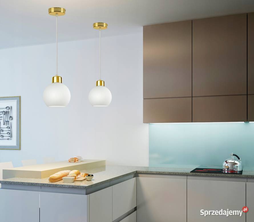 Lampa Wisząca Żyrandol Plafon Złoty Kula Biały Choroszcz sprzedam