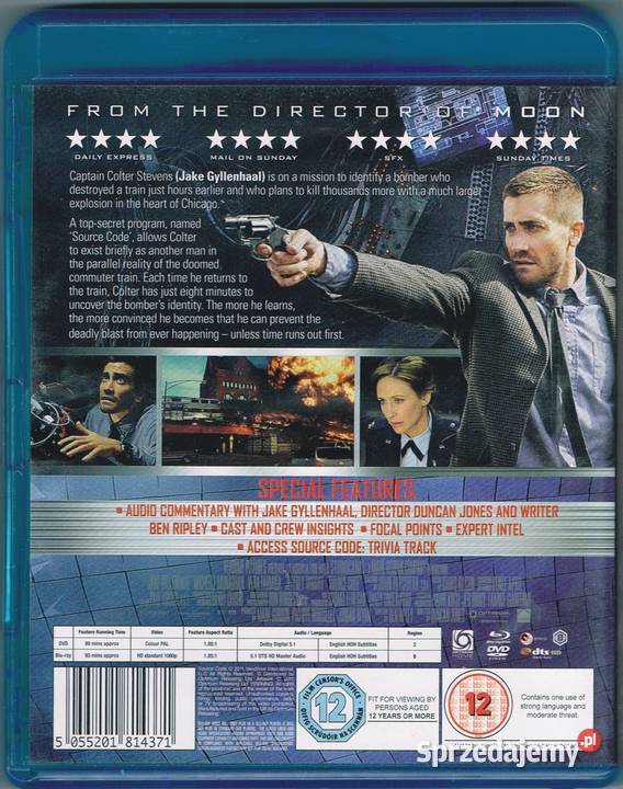 Source Code 1 x BluRay 1 x DVD łódzkie Lutomiersk