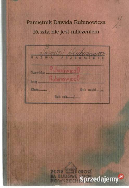 RESZTA NIE JEST MILCZENIEM PAMIĘTNIK DAWIDA Proza i poezja Krosno sprzedam