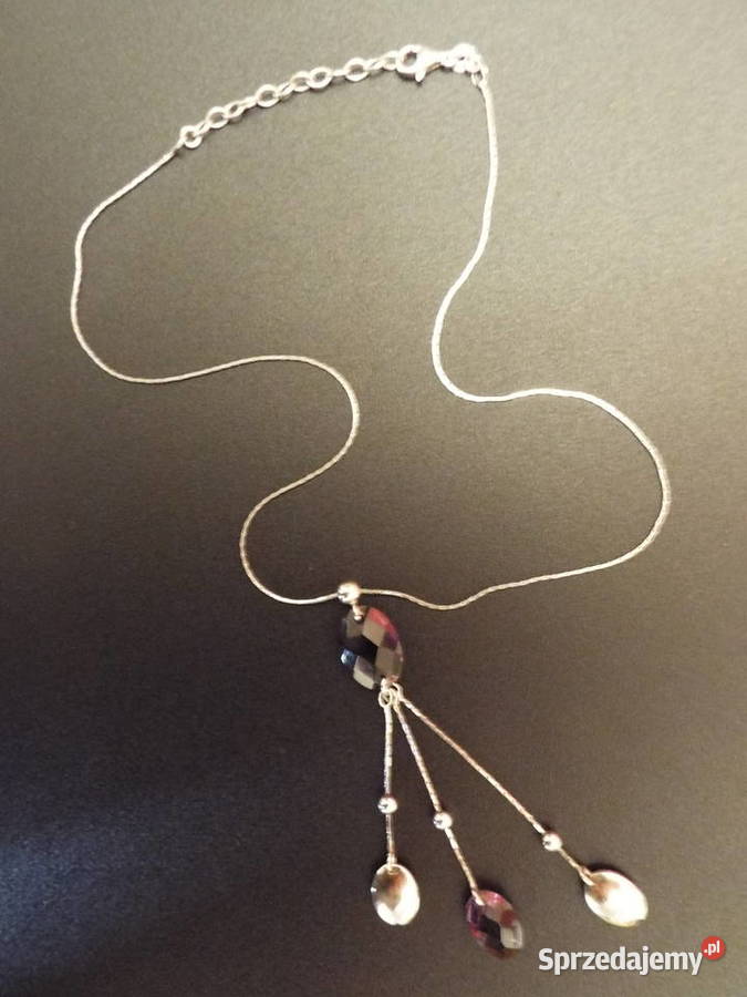 Naszyjnik srebrny z cyrkoniami Będzin sprzedam